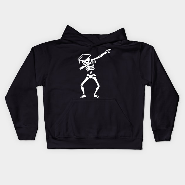 Skeleton Graduate Dab Kids Hoodie by Ramateeshop